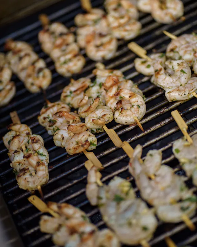 Garnalenspiesjes op de barbecue